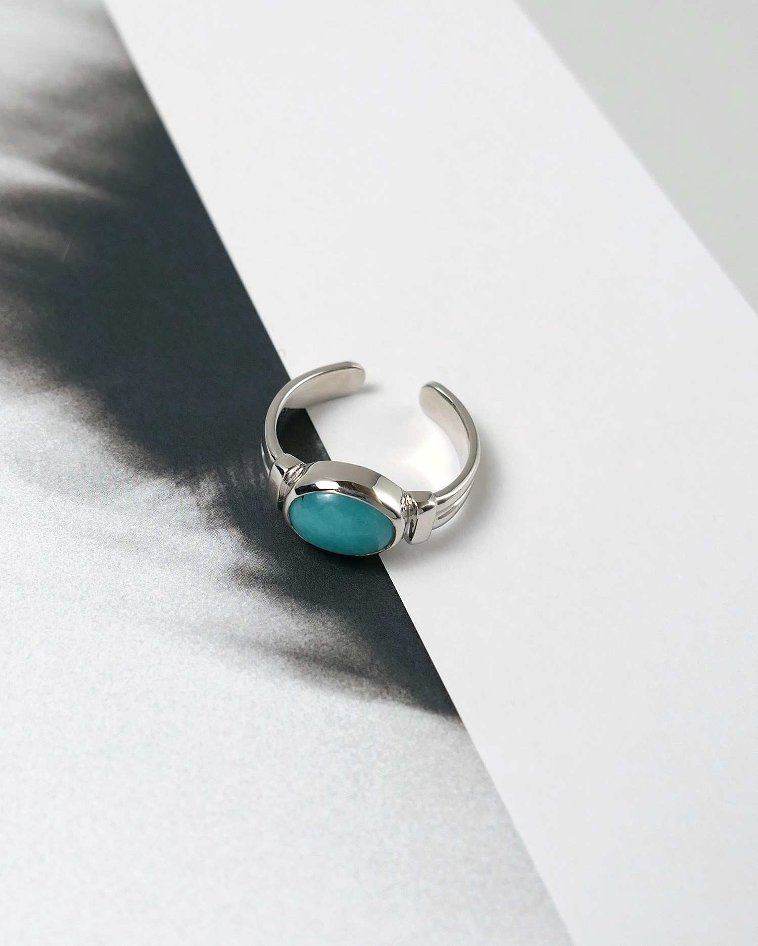 RINGS | 天然石 ダブルドームストーンリング [アマゾナイト] R0050