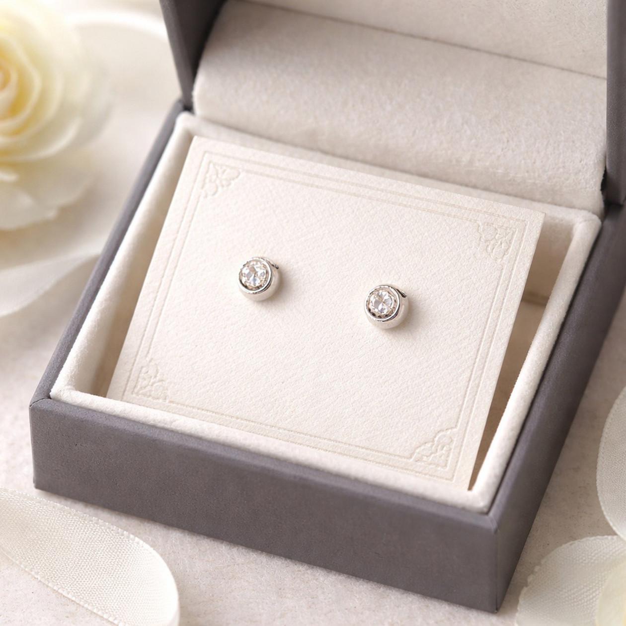 一粒キュービックジルコニア スタッドピアス｜シルバー925【sve06】
