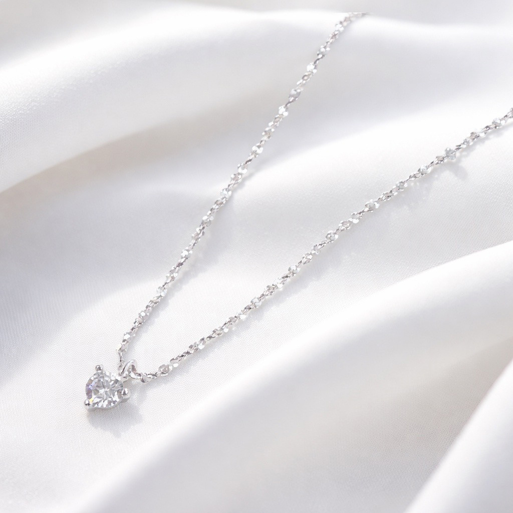一粒キュービックジルコニア ネックレス｜シルバー925【svn01】