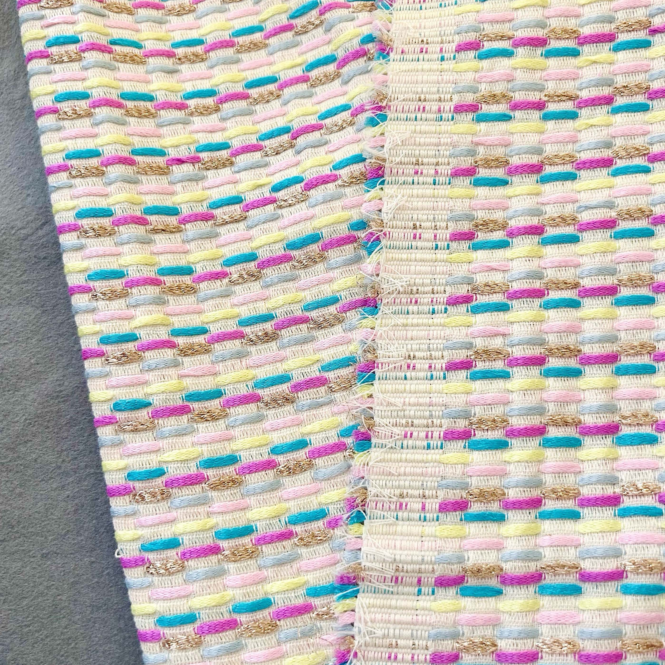 MK⑥ 幅123×75㎝ :MALHIA KENT（マリア・ケント）社：パープル、ターコイズ、イエロー、ピンクツイード