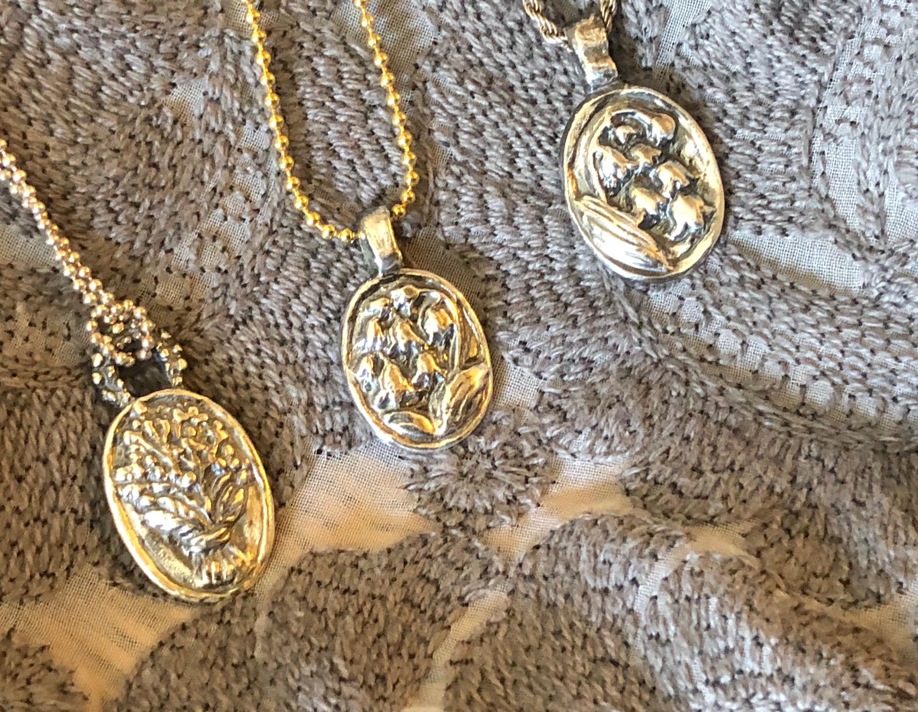 Pure Silver すずらんペンダント ミニチェーン付き