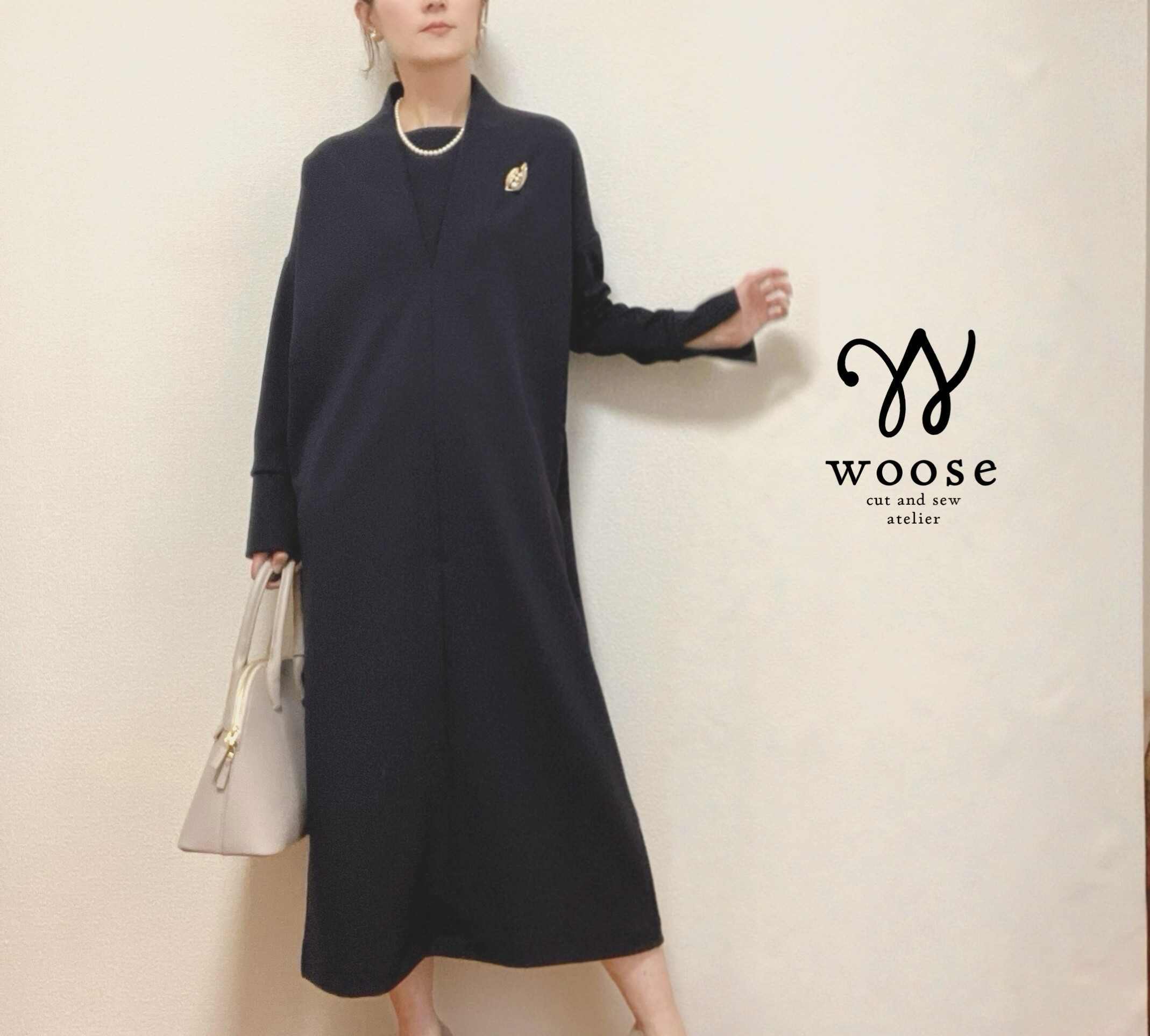 New★長袖【卒入学式★卒入園式】リラックス伸縮素材 セレモニーワンピース フォーマル ジョーゼット【受注製作】