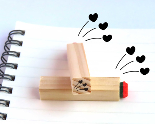 N166 飛ぶハート はんこ・スタンプ ゆとな堂☆ 通販 20385070｜Creema