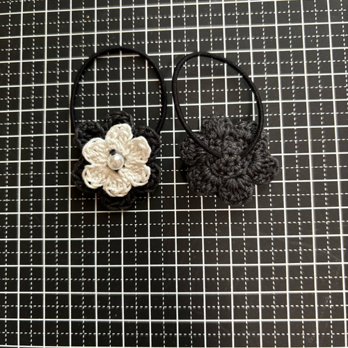 614※子供用※ヘアゴムセット 黒ブラック 雑貨・その他 crochet※momo