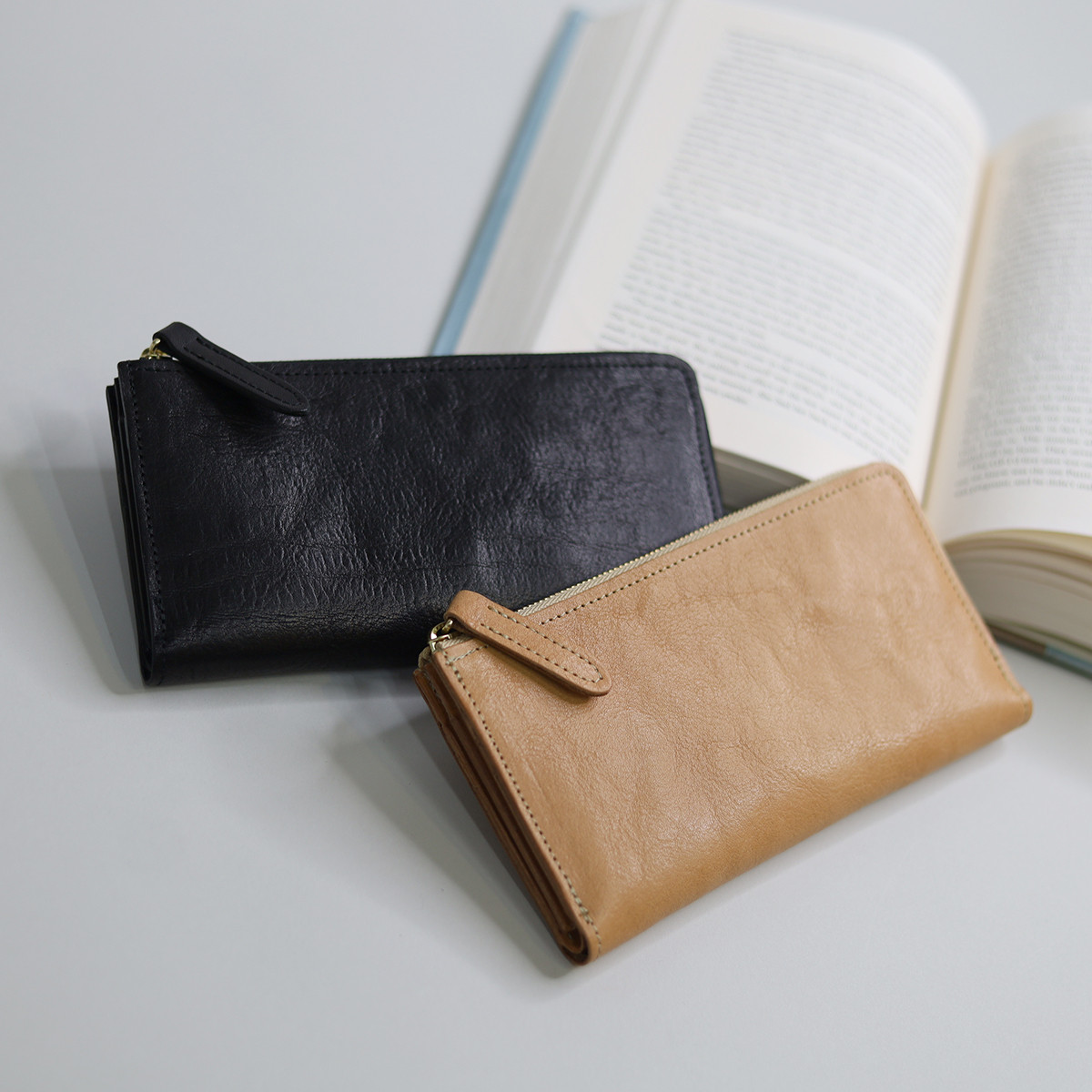 長財布 L字 ファスナー 日本製 レザー 革 スリム 薄い 大容量 メンズ レディース クラフト 職人 gl-00005