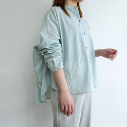 雙面立領襯衫（霧綠色） 第3張的照片