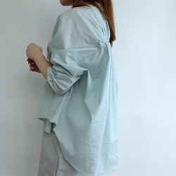 雙面立領襯衫（霧綠色） 第7張的照片