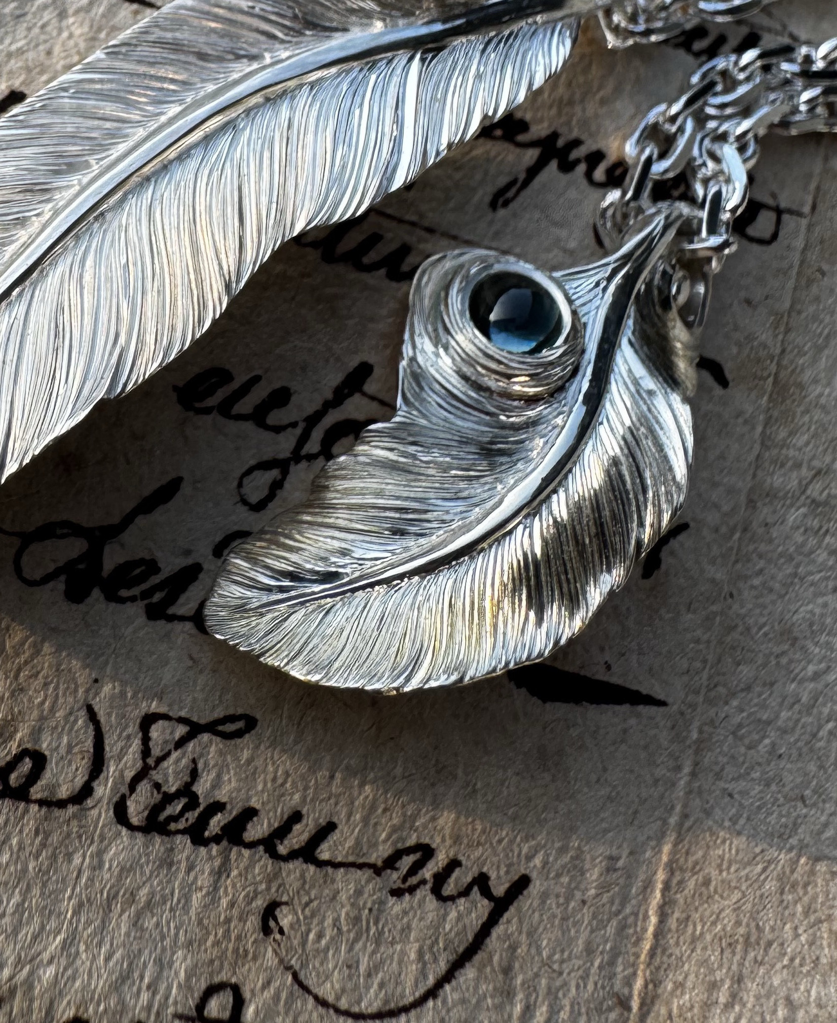 【フェザーネックレス】〜ロンドンブルートパーズ〜