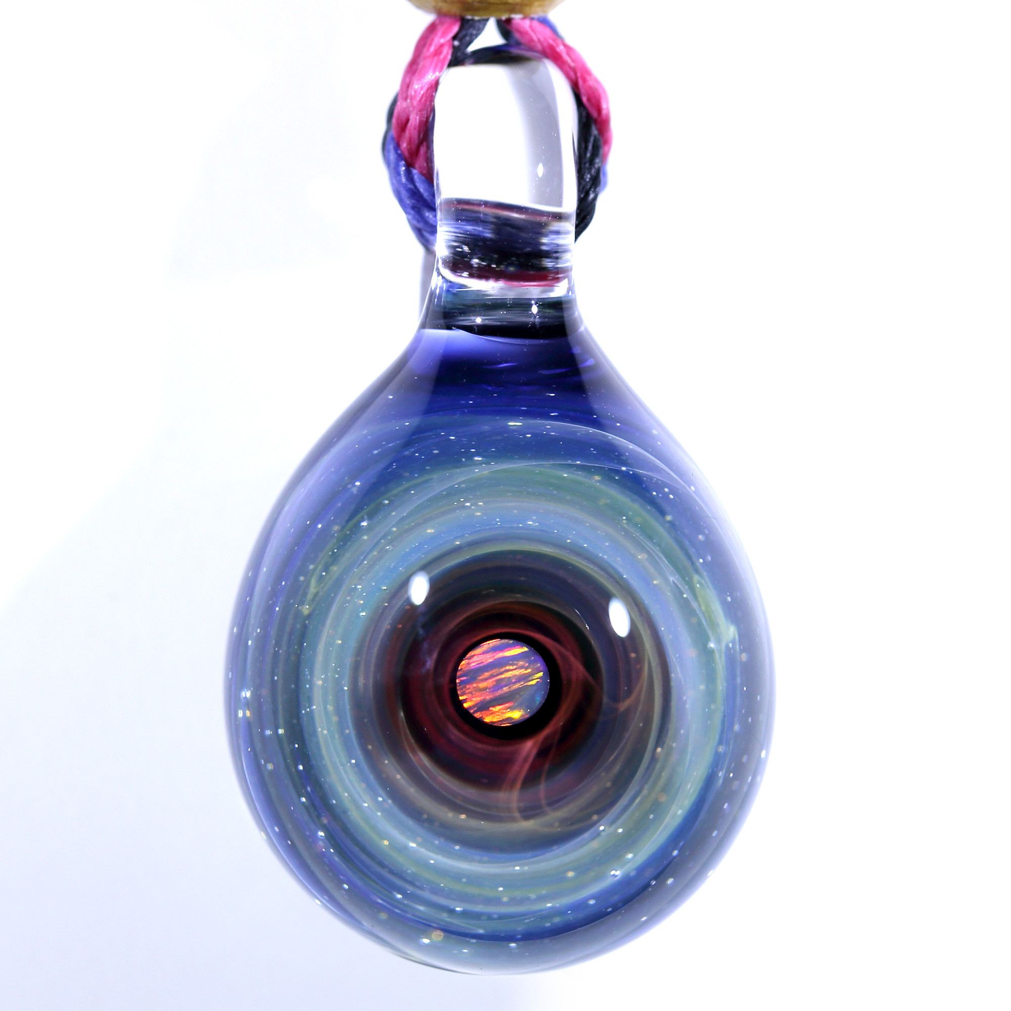 宇宙ガラスペンダント (24mｍ 螺旋状銀河） no.P159