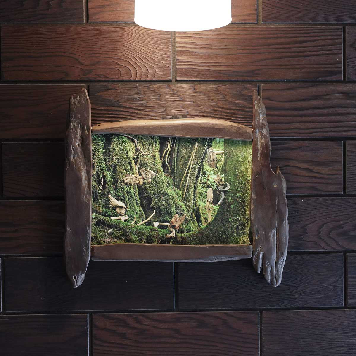 流木フォトスタンド　写真額　写真立て　木の額　　流木アート　木のインテリア　ナチュラルアート　１０６