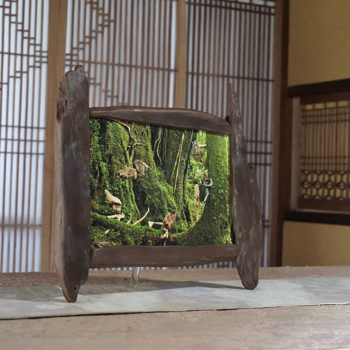 流木フォトスタンド　写真額　写真立て　木の額　　流木アート　木のインテリア　ナチュラルアート　１０６