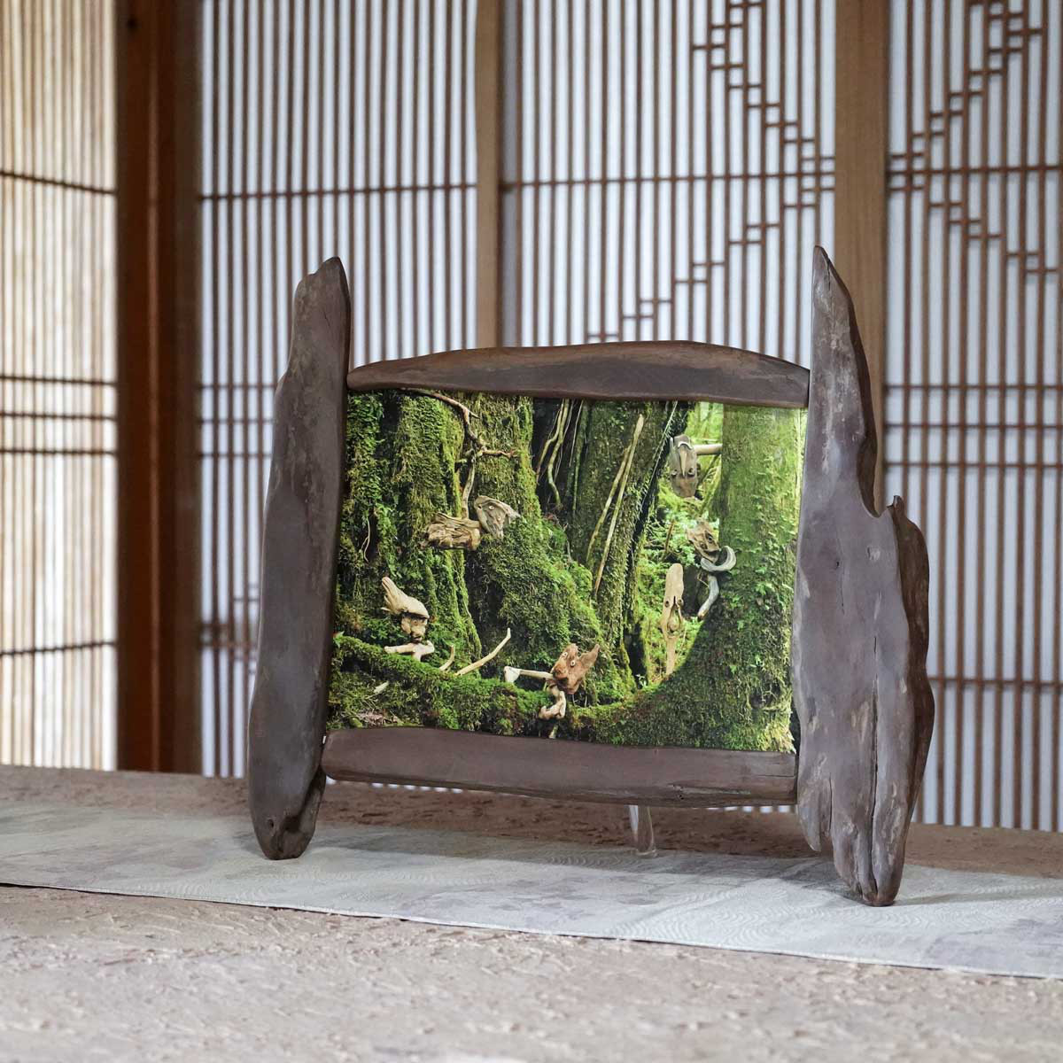 流木フォトスタンド　写真額　写真立て　木の額　　流木アート　木のインテリア　ナチュラルアート　１０６