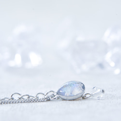 ダイヤ型鉱石風天然石ワイヤーラッピングネックレス ネックレス