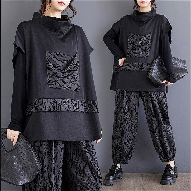 大きいサイズ セットアップ　レディース 秋冬 長袖　パンツ　アニマル柄⭐