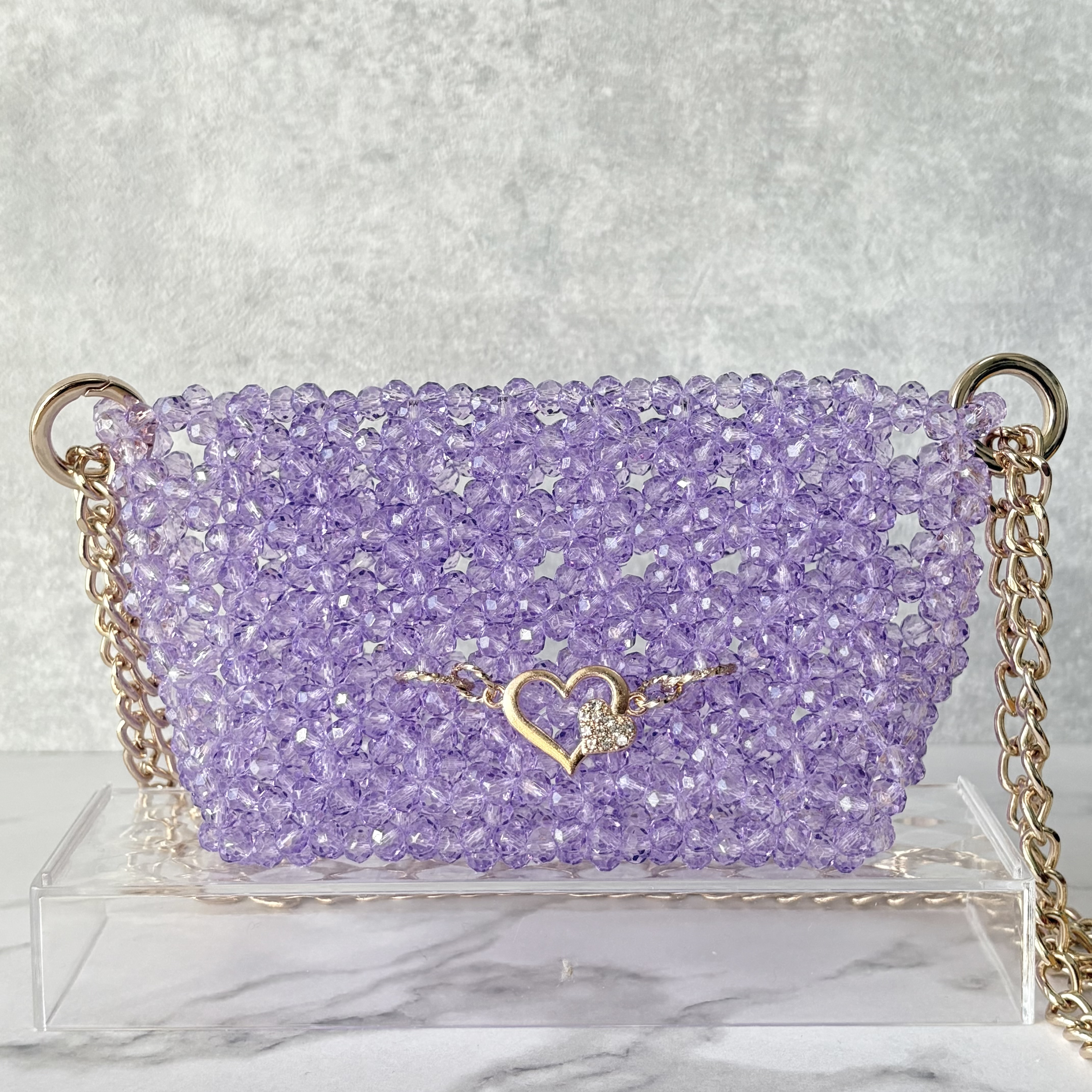 【ラベンダーパープル｜手編みビーズミニバッグ】 何も入らないのに、なぜか欲しくなる ときめきを身にまとう 特別なバッグ 7,992円