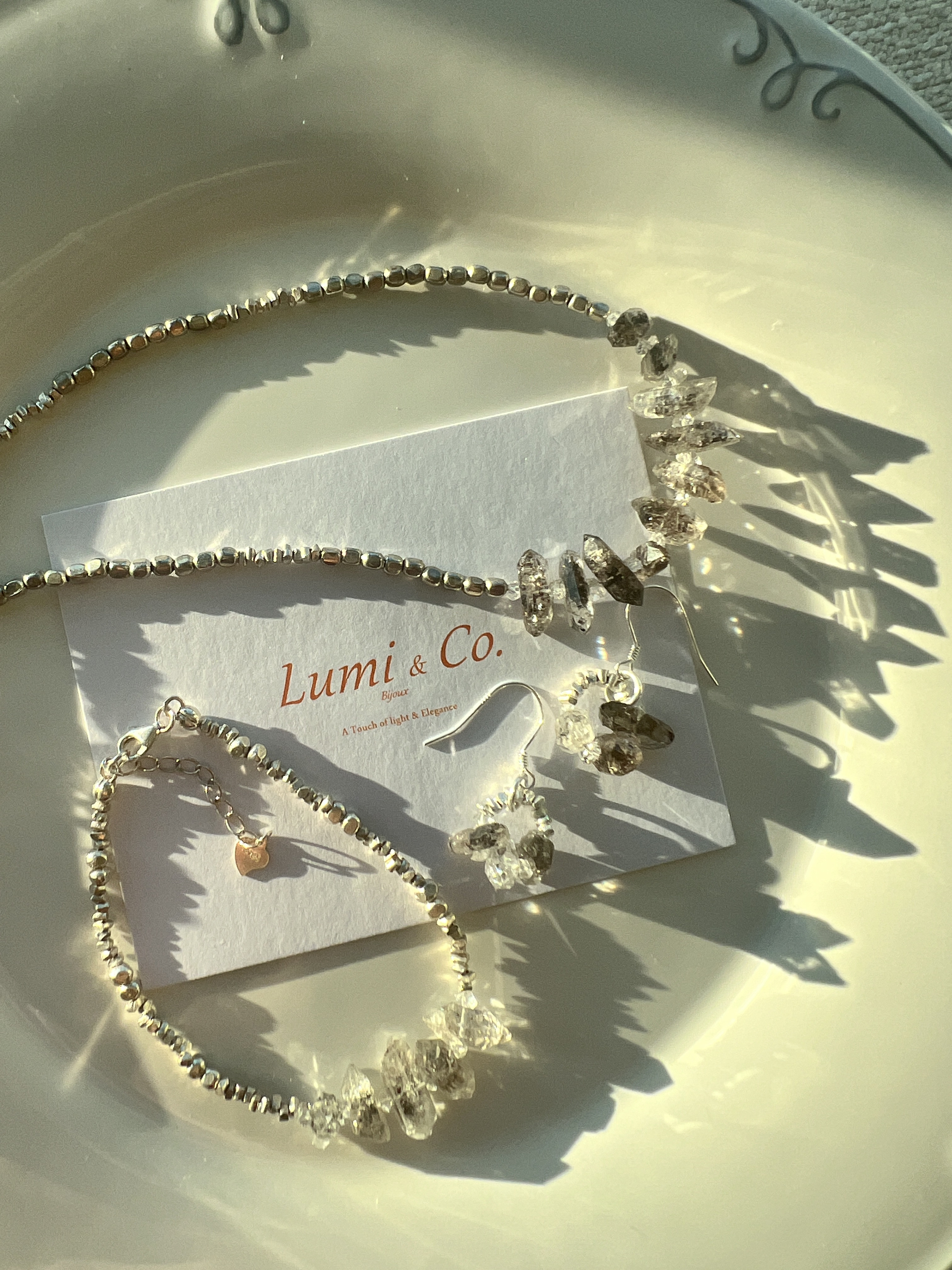 Cool Soul collection ユニセックスsv925ハーキマーダイヤモンドブレスレット　(受注製作)