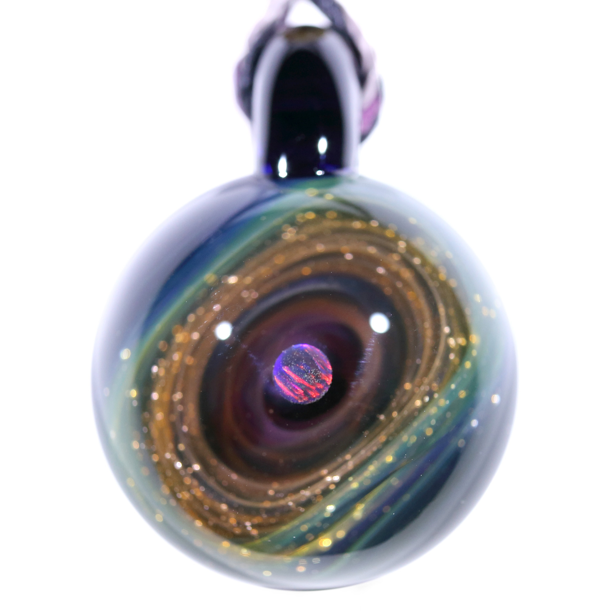 宇宙ガラスペンダント (27mｍ 螺旋状銀河） no.P160