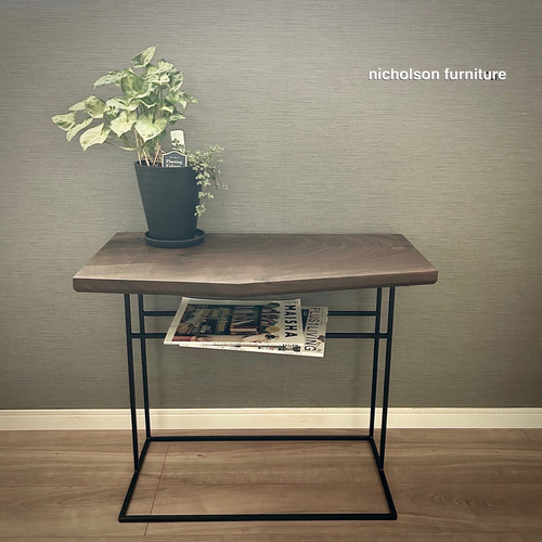 1点物作品 】サイドテーブル 一枚板ブラックウォールナット オリジナル