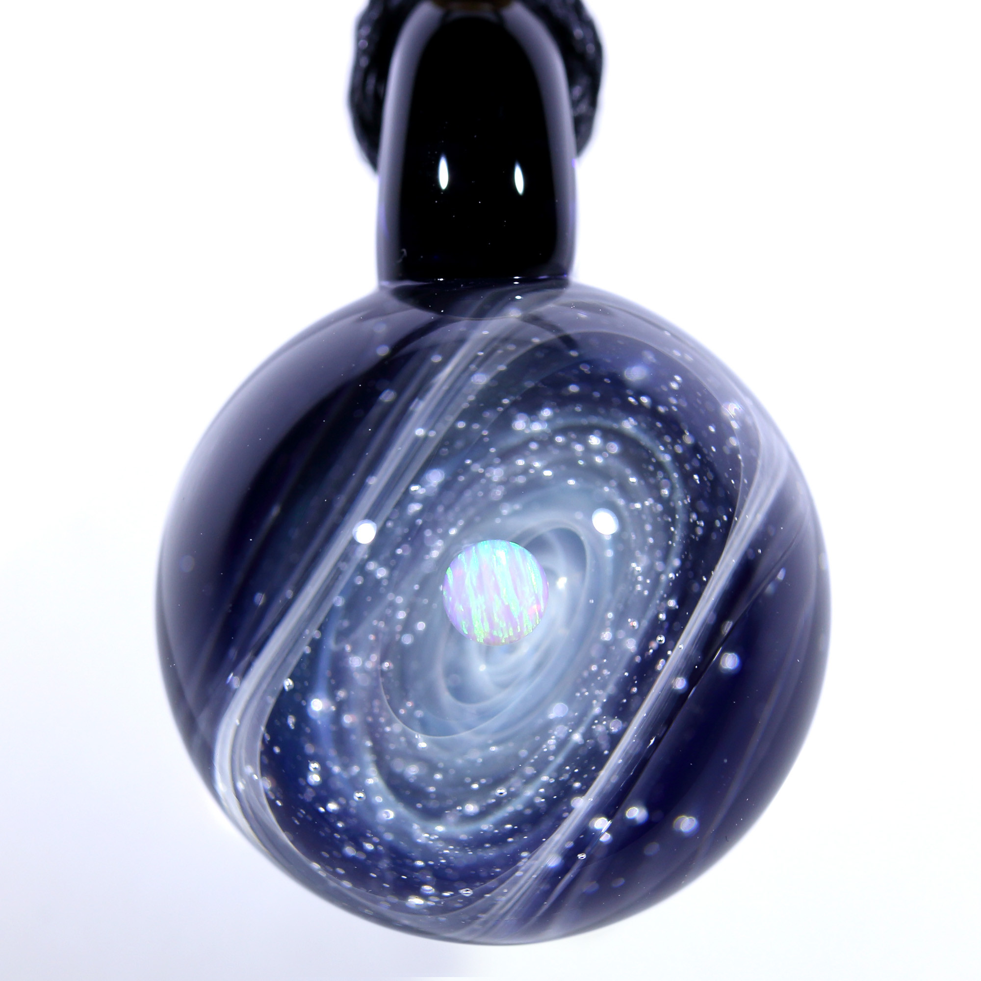 宇宙ガラスペンダント (25mｍ 螺旋状銀河） no.P161