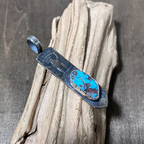 ロイストン ターコイズ ヴィンテージコイン フェザー シルバー