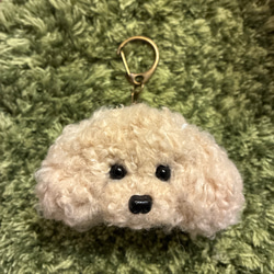 うるうるトイプードル 毛糸キーホルダー アプリコット クリーム