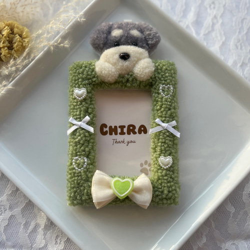 シュナウザー 犬 トレカケース パンチニードル ハンドメイド タフ