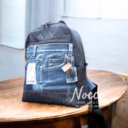 No.514 2点SET【DENIM✖️英字 DENIMRemakeToteBag❤️】デニム