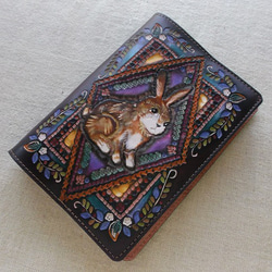 レザークラフト長財布 刻印＆拭き染め 花柄 長財布 8Peaks 通販