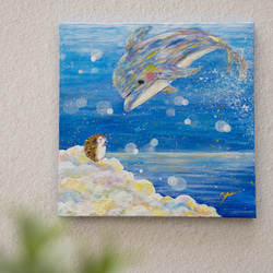 原画】「虹色どんぐり見つけた！」 パステルアート リス りす かわいい