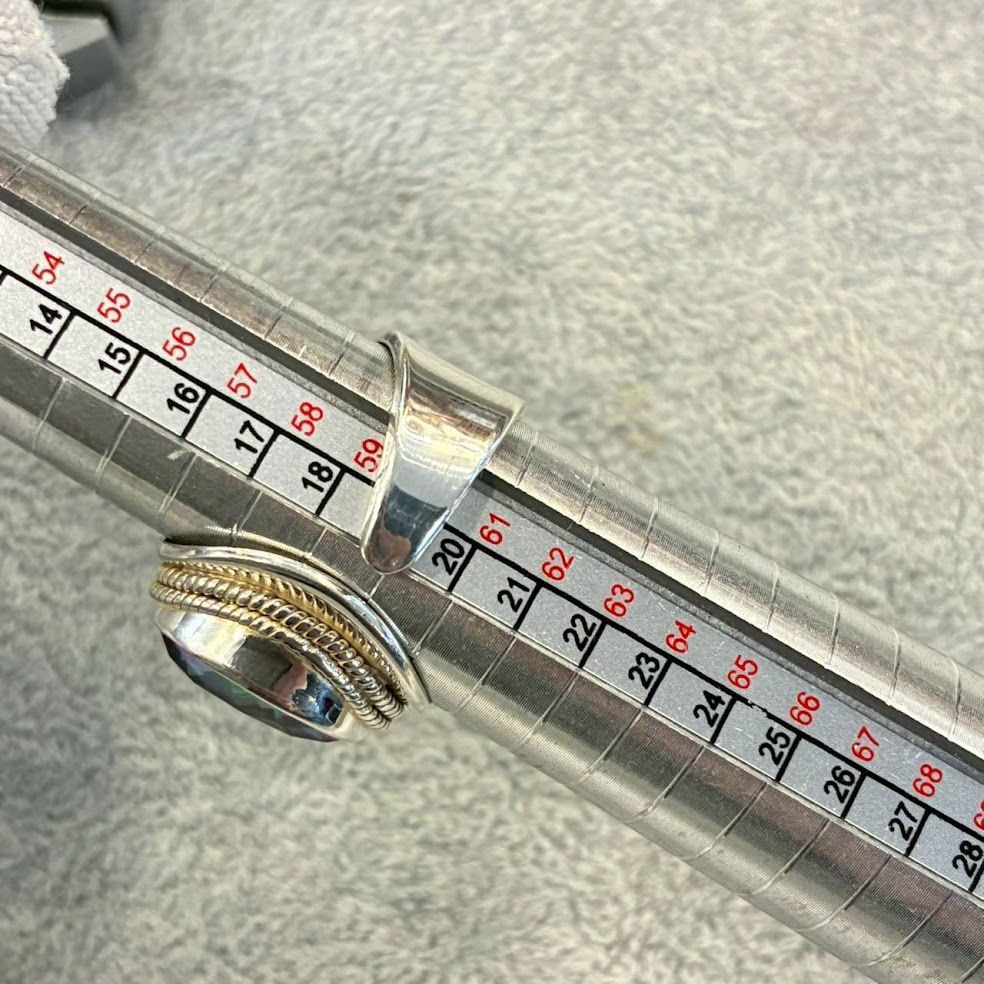 シルバー925 リング ミスティクトパーズ 14号 15号 16号 17号 18号 19号 サイズ調整可能 指輪