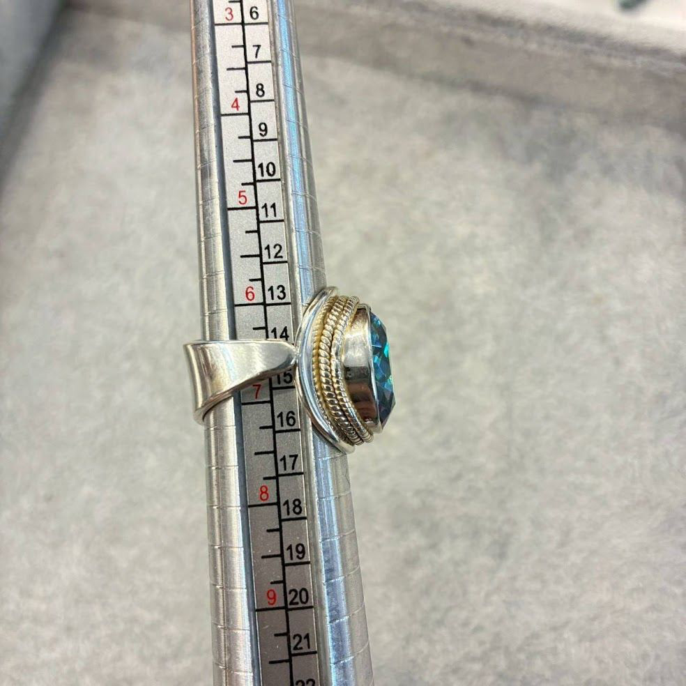 シルバー925 リング ミスティクトパーズ 14号 15号 16号 17号 18号 19号 サイズ調整可能 指輪