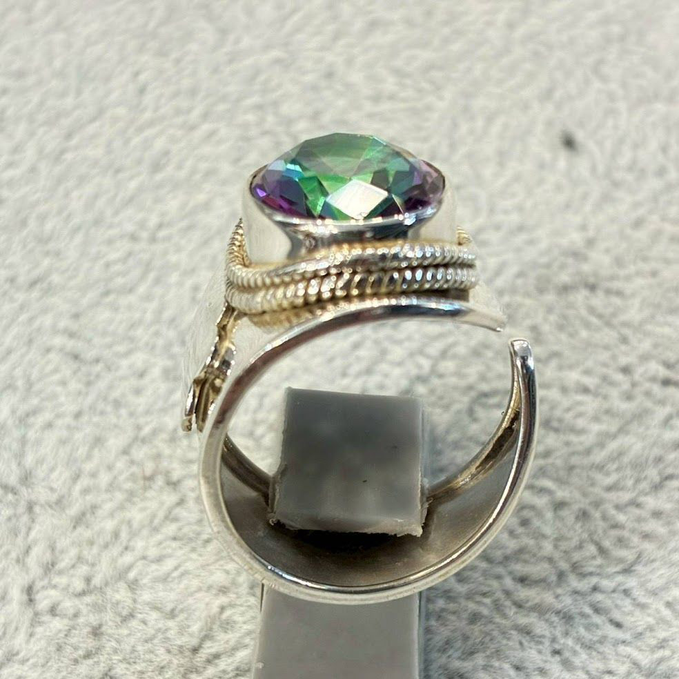 シルバー925 リング ミスティクトパーズ 14号 15号 16号 17号 18号 19号 サイズ調整可能 指輪