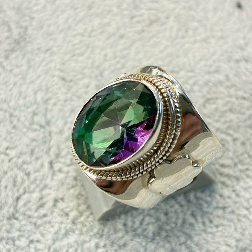 シルバー925 リング ミスティクトパーズ 14号 15号 16号 17号 18号 19号 サイズ調整可能 指輪