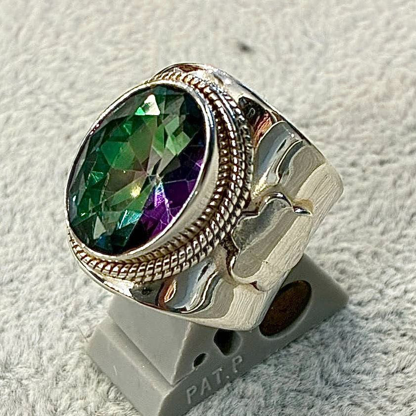 シルバー925 リング ミスティクトパーズ 14号 15号 16号 17号 18号 19号 サイズ調整可能 指輪