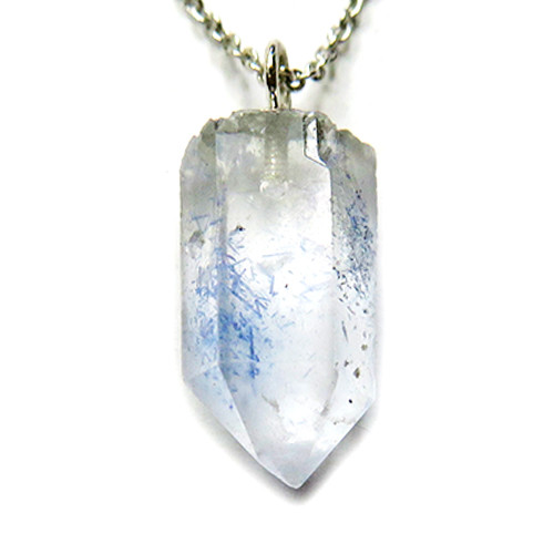 デュモルチェライト in クォーツ 原石 ネックレス 天然石 ペンダント gn149