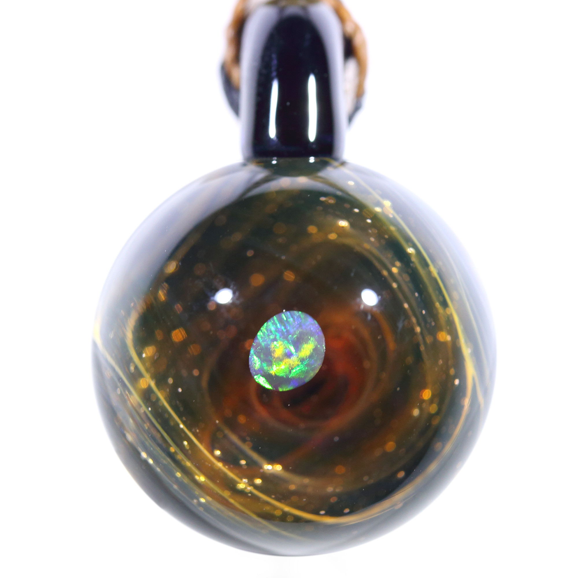 宇宙ガラスペンダント (26mｍ 螺旋状銀河） no.P163