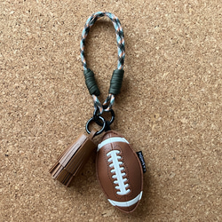 アメフトボール バッグチャーム パラコード レザータッセル バッグ