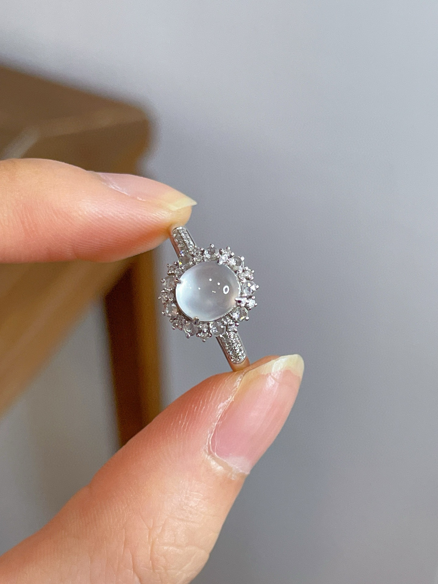 「翡翠」K18 天然高氷種ヒスイ　天然ダイヤモンド　上品　忍耐　5月誕生石 本翡翠　A貨　リング 26/1/31 106,500円