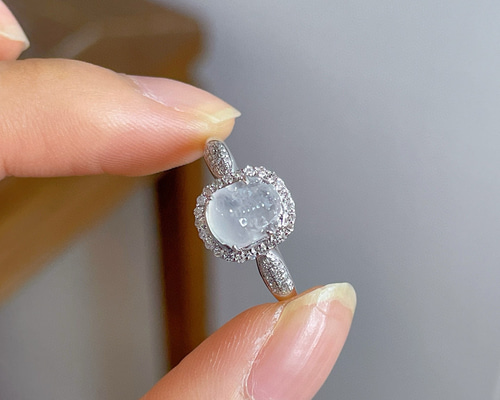 翡翠」K18 天然高氷種ヒスイ 天然ダイヤモンド 上品 忍耐 5月誕生石 本