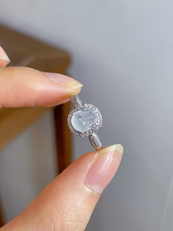 み*ゆ様 纯天然A貨高冰種ジェダイト本翡翠リンク S 925製、 美しい透明湖水 翡翠」K18 天然高氷種ヒスイ 天然ダイヤモンド 上品 忍耐 5月誕生石 本