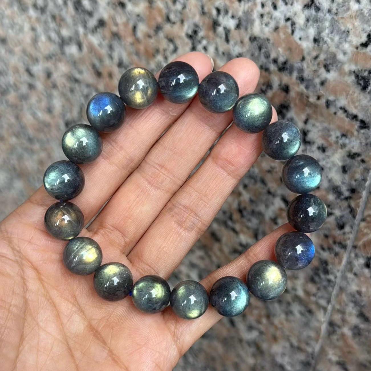 天然無処理　ラブラドライト ブレスレット No92