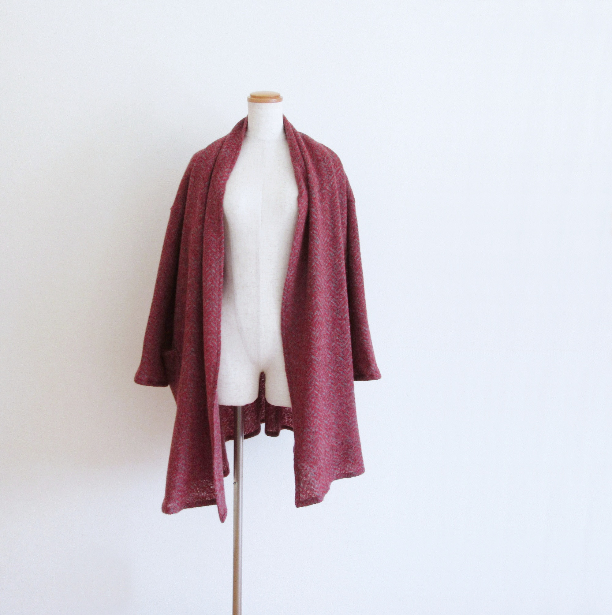 シックなヘリンボン*ふんわりガウンコート