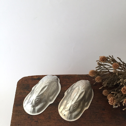 アンティークウサギゼリーモールド アルミゼリー型 イギリス パーティ