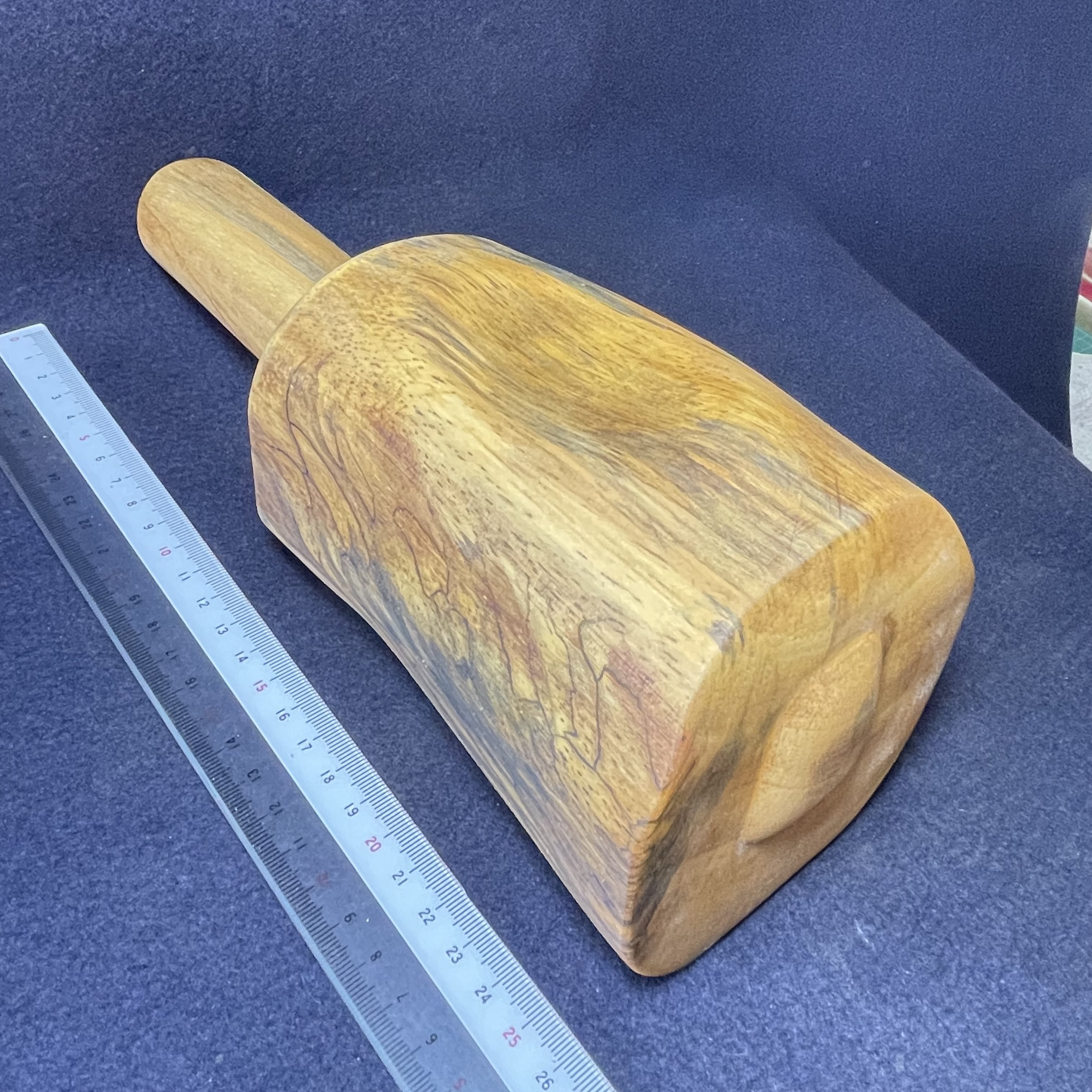 木彫 木槌(マレット)「花梨•P795」795g 創作 1木彫 無垢 手彫り 叩き棒 彫刻 コーン(トークセン)