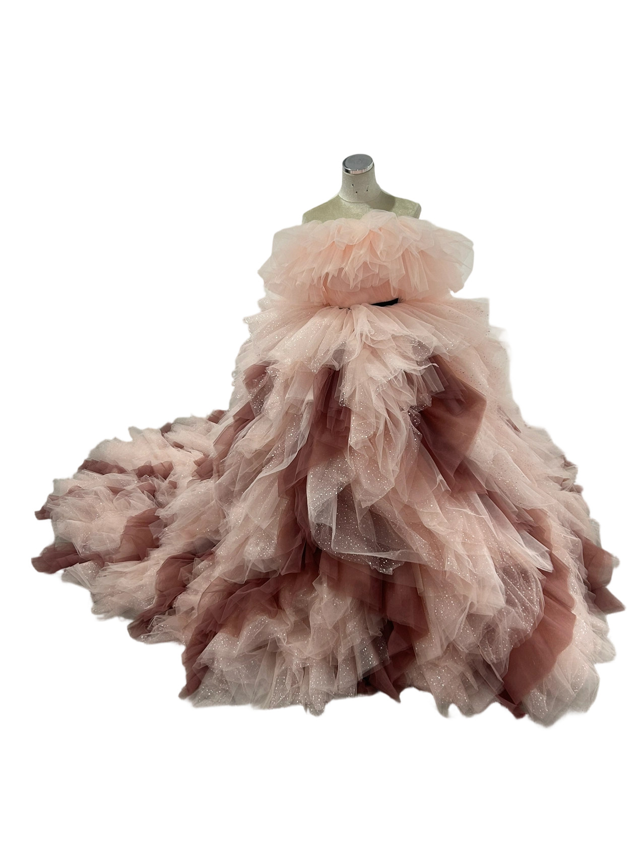 カラードレス ピンク 3ways もこもこドレス 編み上げ  プリンセスライン オフショルダー キラキラドレス