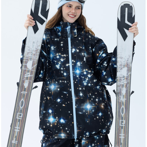 25-26 スノーボードウェア 上下セット 星柄 黒 3L メンズ レディース