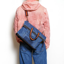 RIVER - ハンドメイドの本革ジーンズをデニムキャンバスのフラップ