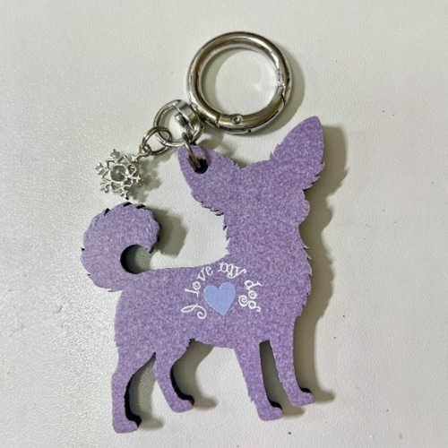 雪の結晶きらめく わんちゃんキーホルダー｜1月モチーフ｜冬限定