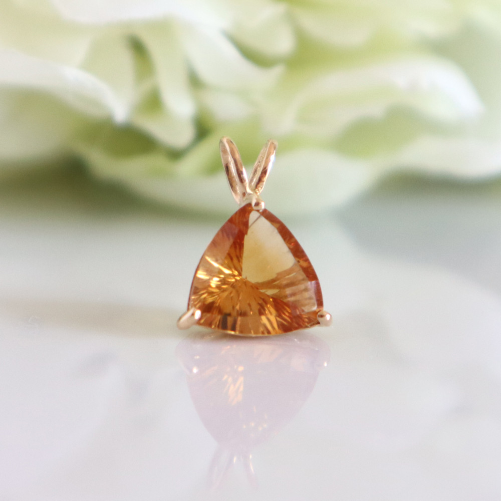 1点物！！シンプルな大粒シトリン　K18　ゴールドペンダントトップ