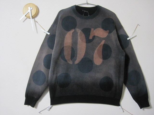 1点　ニットトレーナー　水玉　ラージナンバー【07】スモーキーブラック　　トレーナー／ジャージ／ロンT／スウェット